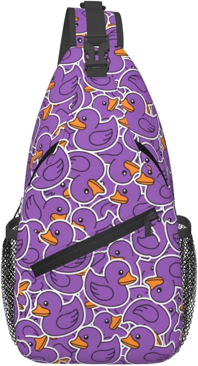 Cute Duck Sling Bag For Women Men Fashion Print Backpack Crossbody Shoulder Bag Sling Backpack Chest Bag Travel Hiking Casual Sport Daypack