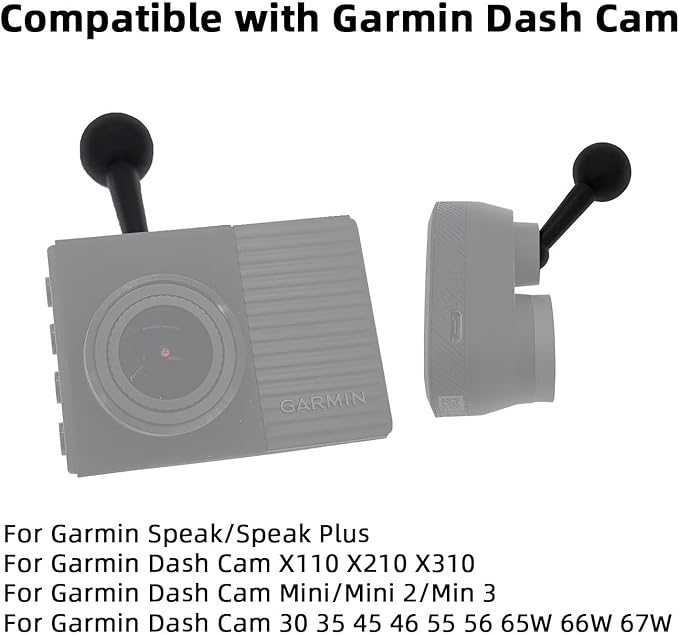 for Garmin Dash Cam Mount 3M Adhesive Sticky Holder for Garmin Dash Cam Mini 30 35 45 46 55 56 65W 66W 67W X110 X210 X310/Speak Plus & Vehicle GPS Dashboard/Desk Mount (4 Ball Head)