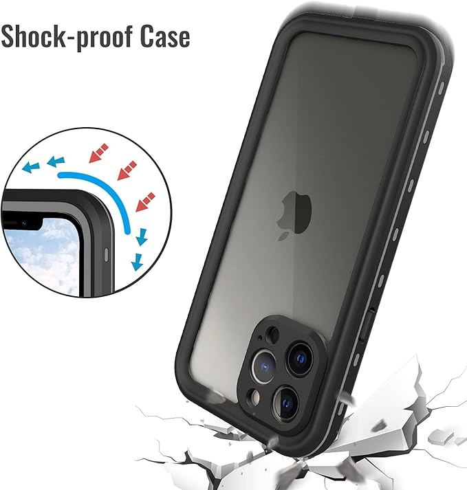 iPhone 13 Pro Case, Waterproof & Shockproof Phone Case, Full Protection, IP68, 6.1 Inch, Black