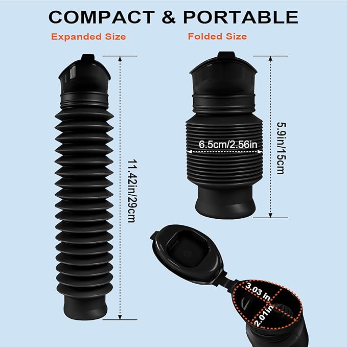 Pee Bottles for Men, Portable Urinal for Men, Collapsible Urine Bottle 750ML, Car Urinals for Men and Women, Emergency Urinal Shrinkable Pocket Toilet for Travel, Camping, Traffic Jam, Road Trips