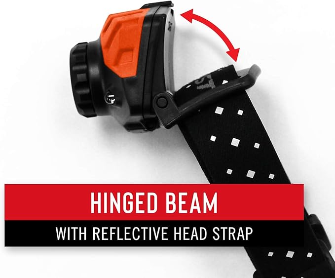 Coast® FL19 365 Lumen Dual Color (White & Red) LED Headlamp, Batteries & Hard Hat Clips Included, Black