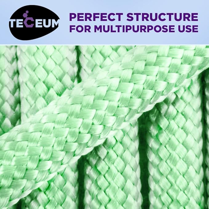 TECEUM Reflective Paracord Rope 1000 – 1000ft/200ft/100ft/50ft – 40+ Colors – Glow in The Dark – para Cord – Utility Rope for Survival, Hunting & Camping Gear – Nylon String, Camping Rope, Tent Cord