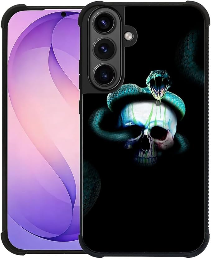 for Samsung Galaxy S26 Case,Graphic Design for Girl Boy Soft Silicone Hard Acrylic Shock Protection Designed for Samsung Galaxy S26 Skeleton Winding Snake Pattern