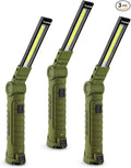 Lmaytech 3 Pack Rechargeable LED Work Lights with Magnetic Base and 360° Rotation, 5 Modes for BBQ, Camping, Reading, and Car Repair