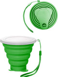 Silicone Collapsible Cup,Collapsible Cups for Camping,Folding Cup with Lids,Collapsible Coffee Cup,Reusable Drinking Mugs Cup(Green)