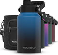 WATERSY 2/3 Gallon Water Bottle Insulated(Cold for 48 Hrs),BPA Free&Leak Proof,87oz Stainless Steel Water Jug/Flask,Big thermo,Large Water Bottle with Handle for Gym,Hiking,Camping,Gradient Blue