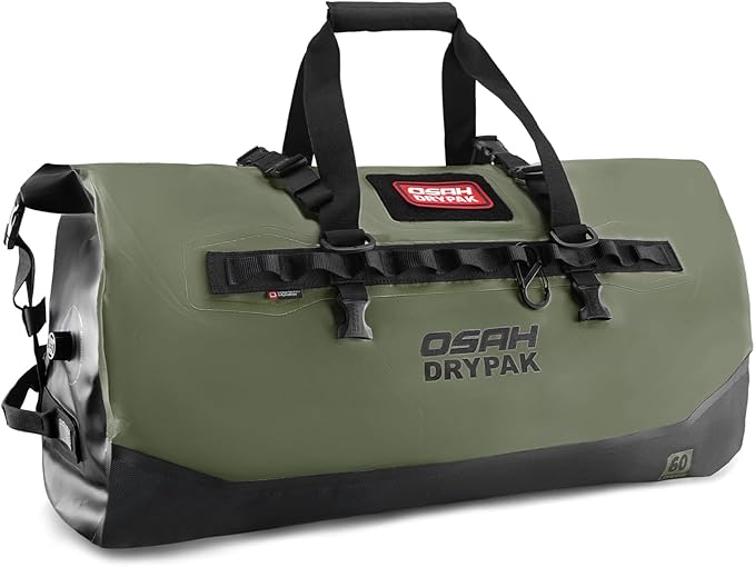 OSAH DRYPAK Waterproof Duffel Bag 25L/40L/60L – Heavy-Duty Motorcycle Tail Bag, Roll-Top Dry Bag for Travel, Camping, Boating, Kayaking, Outdoor Adventure