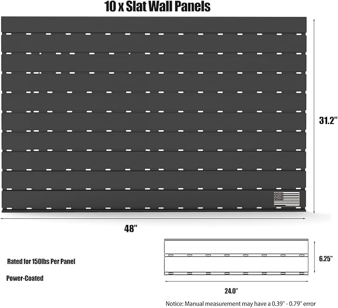 Gun Racks for Wall, Heavy-Duty Aluminium Slatwall Panels Gun Wall Mount Storage, 10 Pieces Panels
