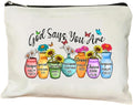 God Says You Are - Cosmetic Bag Makeup Bags Cute Travel Bag For Women, Travel Essential Lightweight Makeup Organizer, Versatile Coin Purse (F0074)