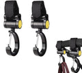 2 Pcs Walker Hook Hanging Multipurpose 360° Rotation Stroller Clip Diaper Bag Hanger for Walker Rollator Crutches Wheelchair Shopping Cart Car Back Seat Purses Bike Wheelchair Pushchair (Closing)