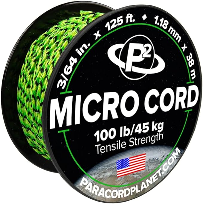 Paracord Planet Micro Paracord – Thin Braided Cord for Crafting, Fishing, and DIY Projects in 125 ft Spools – Dragonfly
