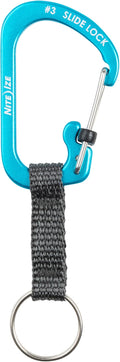 Nite Ize SlideLock Key Ring, Locking Carabiner Key Chain with Webbing, Orange