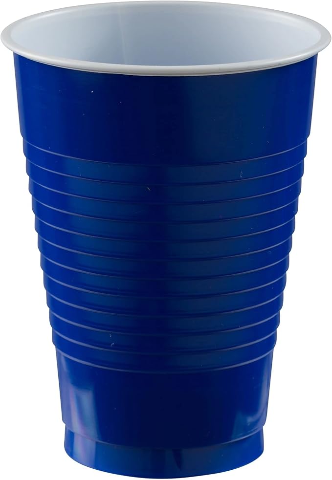 Bright Royal Blue Plastic Cups (Pack of 20) - 12 oz. - Versatile Drinkware for Indoor & Outdoor Parties, Weddings, Birthdays, Celebrations & More