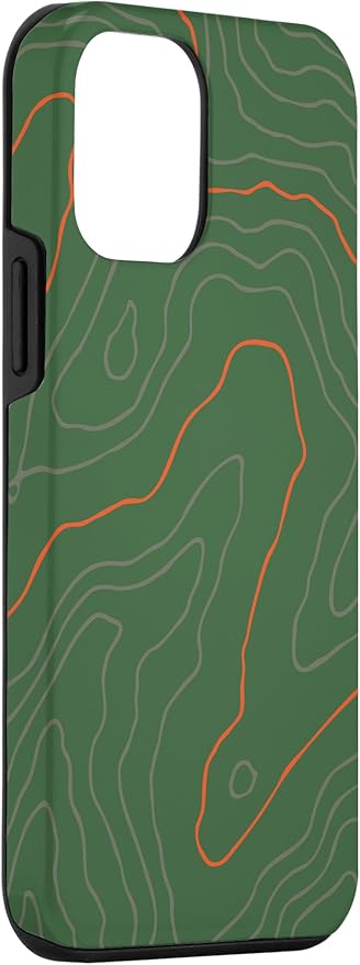 Backcountry Topo Guide Orange Lines Topographical Map Case for iPhone 12 mini