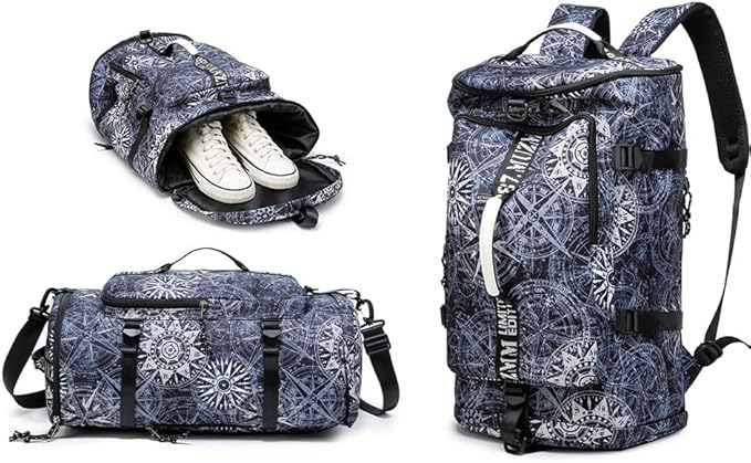 Gym Duffle Bag Waterproof black Laptop Backpack Suitable for Hiking, Fishing, Travel 40L Large Capacity Trendy Cool Lightweight Backpack for Men and Women