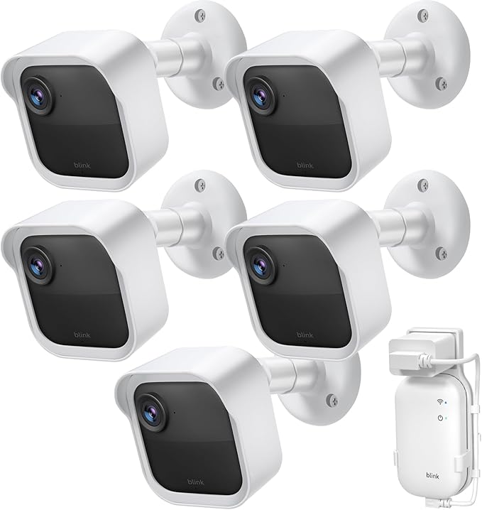 Blink Outdoor Camera Wall Mount Compatible with 2K+ & 4th Gen,3 Pack Weatherproof Protective Housing,360 Degree Adjustable with Blink Sync Module Core Outlet Mount for Blink Camera System