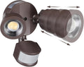 LEONLITE 25W LED Security Light Outdoor Motion Sensor, Motion Flood Lights for Outside, 30°-80° Beam Angle Adjustable, Dual-Head Security Light, Wet Location, ETL Listed, 5000K Daylight, Bronze
