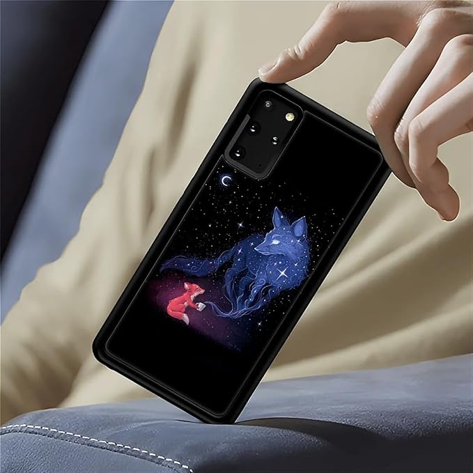 for Samsung Galaxy S20 Plus Case, Galaxy Fox Wolf Pattern Graphic Design Girl Boy Soft Silicone Hard Acrylic Shock Protection for Samsung Galaxy S20 Plus