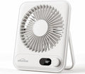 WHATOOK Small Desk Fan Personal Fans: 5000mah 25 Hours Battery Office Quiet Mini Desktop Fan Portable Rechargeable Travel Essentials (White, 5000 mAh)