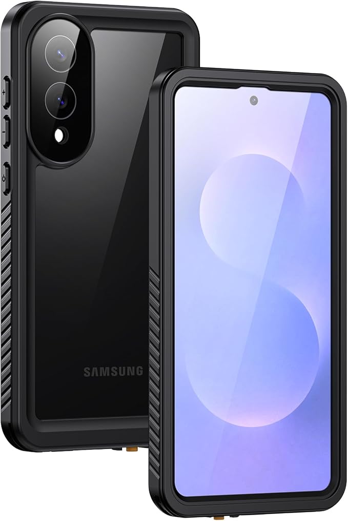 Lanhiem for Samsung Galaxy S25 Edge Phone Case, IP68 Waterproof Dustproof Case with Built-in Screen Protector, Rugged Full Body Protective Cover for Galaxy S25 Edge 6.7 Inch, Black