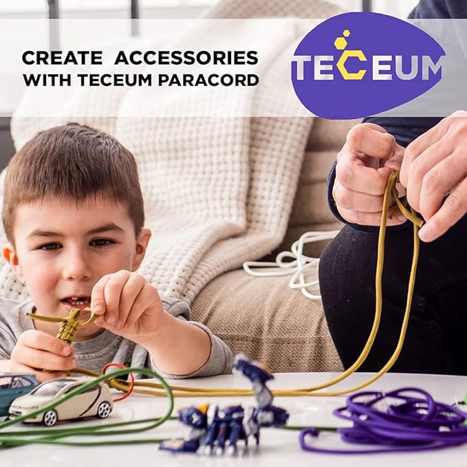 TECEUM Reflective Paracord Rope 1000 – 1000ft/200ft/100ft/50ft – 40+ Colors – Glow in The Dark – para Cord – Utility Rope for Survival, Hunting & Camping Gear – Nylon String, Camping Rope, Tent Cord