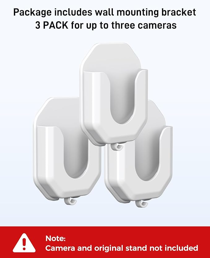 3 Pack Ring Indoor Camera No Drill No Screws Wall Mount Bracket Compatible with Ring Indoor Cam Plus/Blink Mini2K+/Mini 2/Blink Outdoor 4 Camera Adhesive Wall Mount