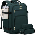 LOVEVOOK Carry On Travel Backpack For Women Men Flight Approved, 40L Personal Item Backpack for Airplanes, Business Weekender Overnight Daypack Fits 17 Inch Laptop, With 2 Packing Cubes, Dark Green