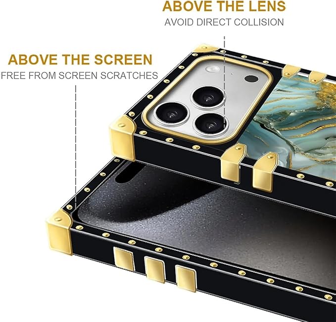 for iPhone 17 Pro Max Case Luxury Golden Decoration for Girl Women Soft TPU Shockproof Protective Hard PC Back for iPhone 17 Pro Max Crazy Pattern Golden Texture Marble Veining