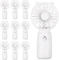 Glooglitter 10 Pcs Battery Portable Handheld Fan Bulk Wedding Fan Personal Hand Held Fan Small Hand Fan Mini Portable Fan for Wedding Bachelorette Party Favor (Cute)