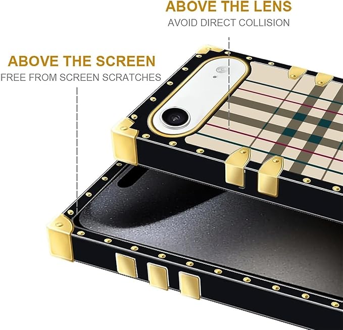 for iPhone 17 Air Case Luxury Golden Decoration for Girl Women Soft TPU Shockproof Protective Hard PC Back for iPhone 17 Air Crazy Pattern Black Red Beige Stripes