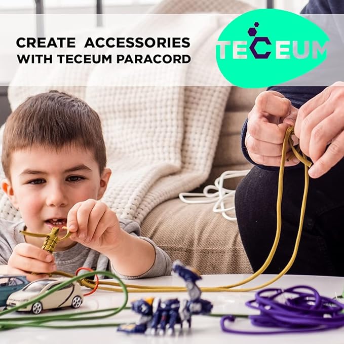 TECEUM Reflective Paracord Rope 1000 – 1000ft/200ft/100ft/50ft – 40+ Colors – Glow in The Dark – para Cord – Utility Rope for Survival, Hunting & Camping Gear – Nylon String, Camping Rope, Tent Cord