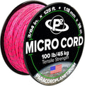 Paracord Planet Micro Paracord – Thin Braided Cord for Crafting, Fishing, and DIY Projects in 125 ft Spools – Reflective Neon Pink