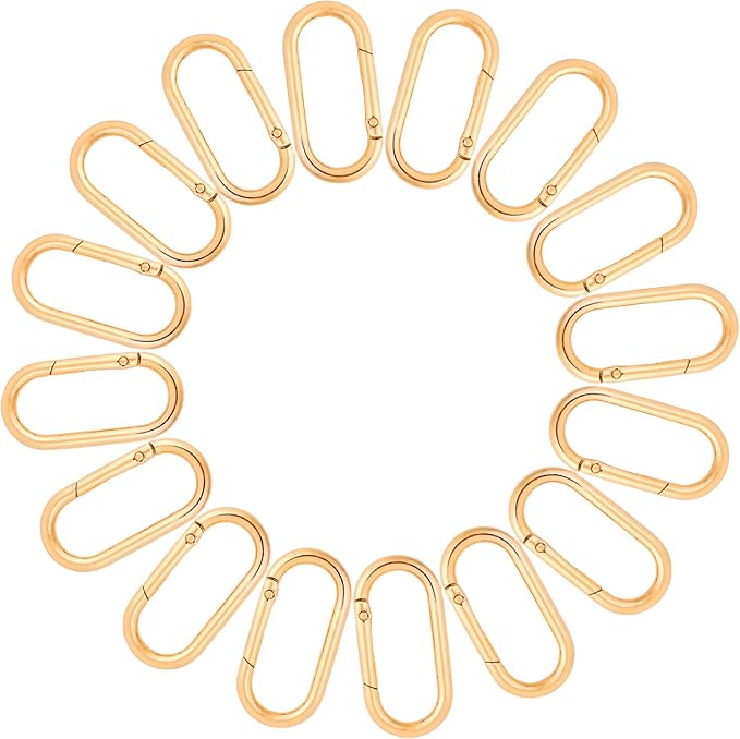 16 Pcs Carabiners Clip,Oval Shape Cute Carabiner Keychain Clip Aluminum Hook Accessories