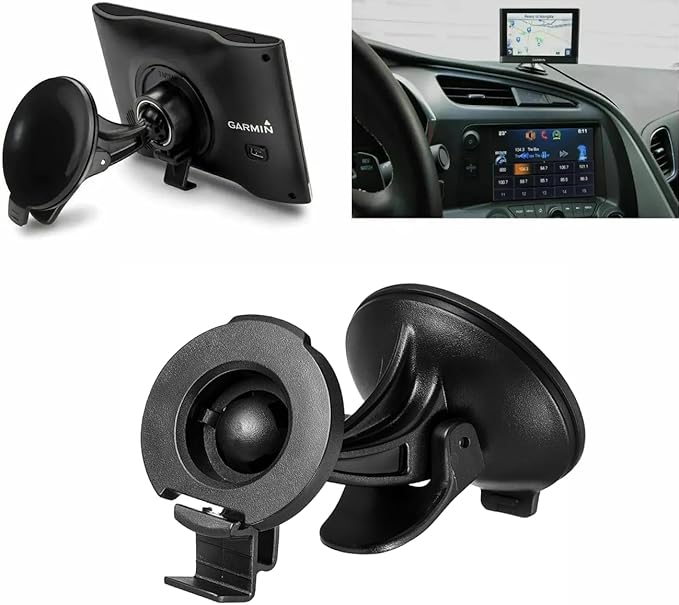 Windshield Suction Cup Bracket Cradle Complete Mount – Compatible Replacement for Garmin DriveSmart 50 51 61 65 70 76, Drive 51 55 60 61, nüvi 42 52 57 2539 2597 2689, RV 660 770, dēzl 570 580 OTR700