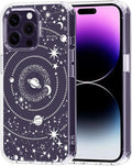 MOSNOVO Case for iPhone 14 Pro Max, [Buffertech 6.6ft Military-Grade Drop Protection] [Anti Peel Off Tech] Clear TPU Bumper Phone Case Cover Design - Galaxy