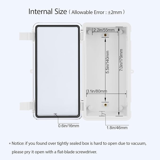 ABS Plastic Dustproof Waterproof IP65 Junction Box Hinged Shell Universal Electrical Project Enclosure Gray, with PC Transparent Clear Cover 7.9 x 3.9 x 2.8 inch (200 x 100 x 70mm)