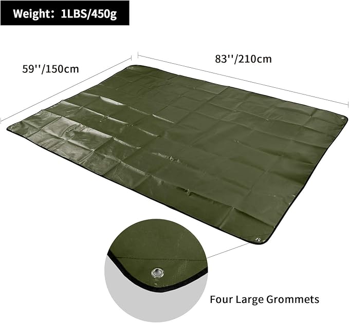 RedSwing Insulated Tarp, Multipurpose Emergency Thermal Tarps, Waterproof All Weather Heavy Duty Heat Reflective Survival Blanket for Camping Hiking, Green