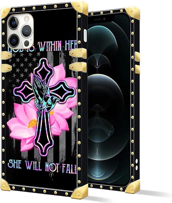 Compatible with iPhone 11 Pro Max Case, Praying Cross Hands Luxury Golden Decoration for Girl Women Soft TPU Shockproof Protective Hard PC Back for iPhone 11 Pro Max