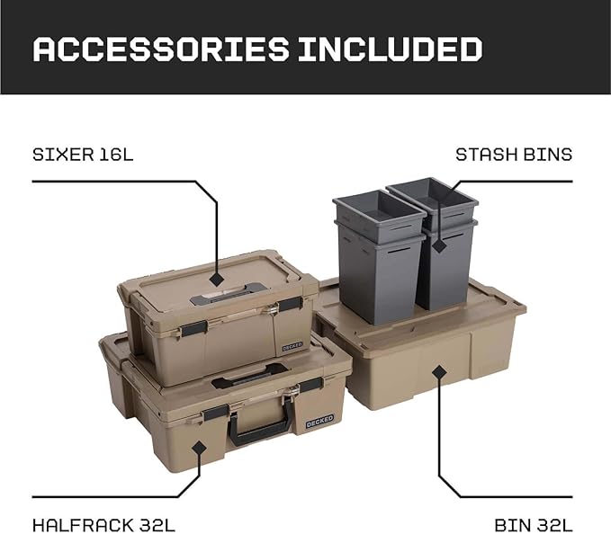 DECKED Truck Bed Storage System with System Accessories | Compatible with Toyota Tacoma with Power Accessory Bed (2024-Current) 6'1"