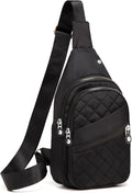 AOSTIHOT Crossbody Small Sling Backpack Sling Bag for Women, Chest Bag Daypack Crossbody for Travel Sport Running Hiking Dark Black