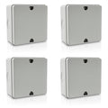 NineLeaf Junction Box, Waterproof Electrical Box IP66 Water Resistant Dustproof ABS Plastic Project Enclosure for Electronics, External Size 4.2 x 4.2 x 2.3 inch (107 x 107 x 58 mm),4PK