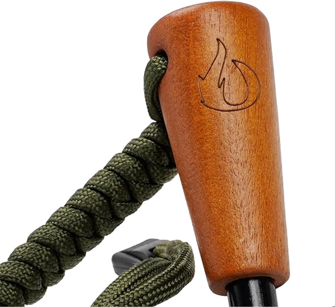 onlyfire Fire Starter Survival Tool, Ferro Rod Kit with Tinder Wick, Pouch, Waterproof Flint and Steel Fire Starter for Camping, Hiking and Backpacking Gear
