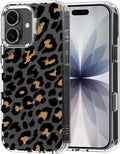 MOSNOVO for iPhone 17 Case | Military Grade 6.6ft Drop Tested | Camera Control | Clear with Leopard Print Design