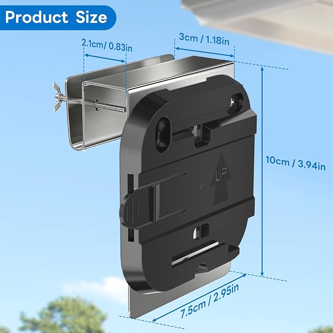 Gutter Mount Kit for Blink Outdoor 4 Floodlight Camera/Blink Out Door 3 Floodlight Cam, Stainless Steel Bracket, Anti-Rust Screws, No Drill Installation Suitable for Home Security Cameras