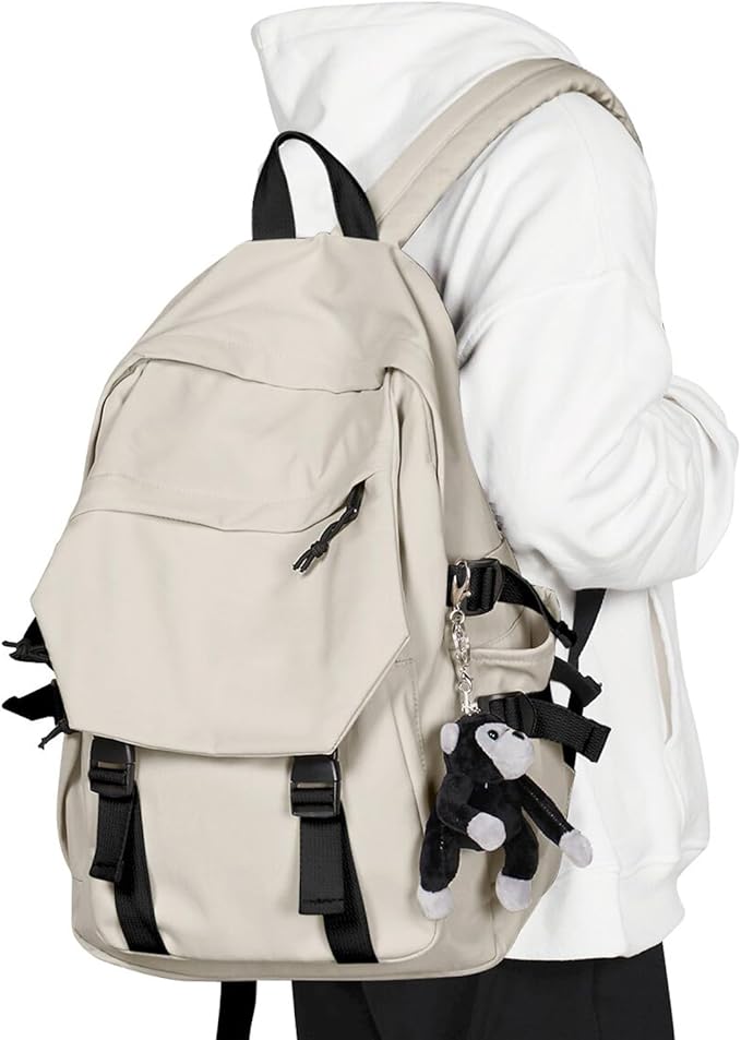 coowoz Casual Daypack Large upgraded version College Laptop Backpack for Men Women Water Resistant Lightweight School Bag Travel Rucksack for Sports High School Middle Bookbag for girls Size L(Khaki)
