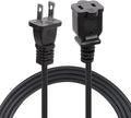5ft Extension Cord,2 Prong Small and Thin Extension Cords,Male/Female for NEMA 1-15P to NEMA 1-15R Short Extension Cord Indoor (1, Black 5ft)