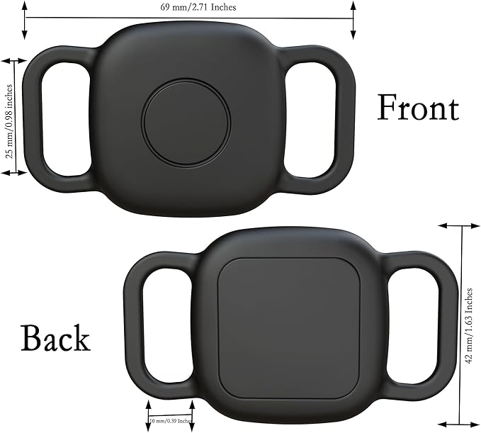 Waterproof Dog Collar Holder for Tile Life360 Mate [2024] 2022 Tracker, Anti Lost Soft Silicone Case for Cat Pet Necklace, Full Body Covered Protective Accessories for Tile Tracker Finder, Black