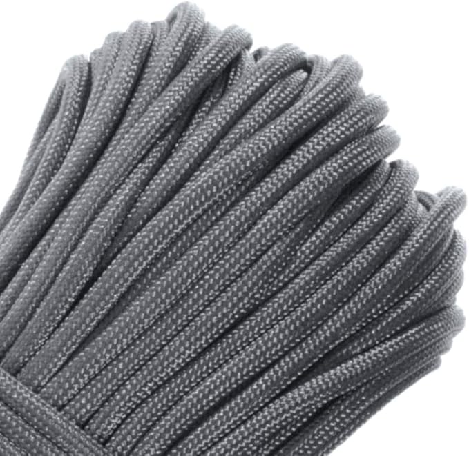 Paracord Planet Solid Color 550lb Paracord – 7 Strand Type III Nylon Cord for Indoor and Outdoor Tasks – Charcoal Gray (100 ft)