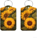 2Pcs Sunflower Luggage Tags for Suitcases, 2.83x4.53 Travel ID Labels with Privacy Cover, Summer Vacation Essentials, Aesthetic Bag Tags for Backpacks, Mothers Day Graduation Gift Ideas