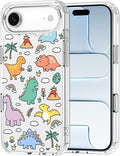 MOSNOVO for iPhone Air Case | Military Grade 6.6ft Drop Tested | Camera Control | Clear with Dinosaur Land Design